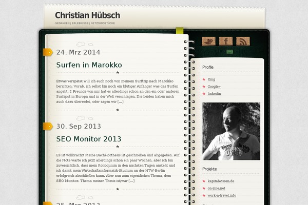 Diary theme site design template sample
