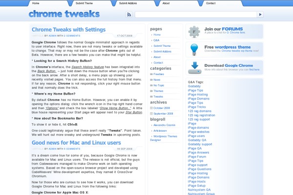 chrometweaks theme websites examples