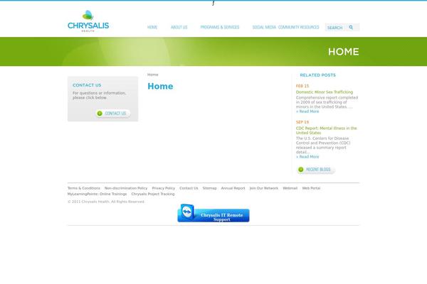 Chrysalis theme site design template sample