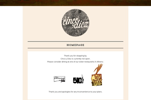 cincoydiezathens.com site used Cinco