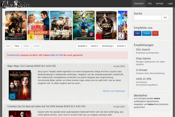 Cine theme websites examples