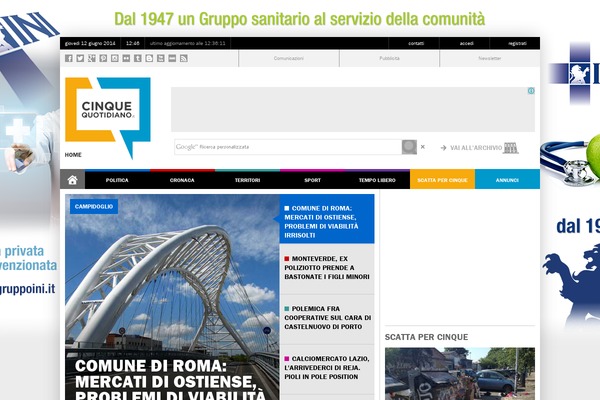 cinquequotidiano.it site used Newspaper Child