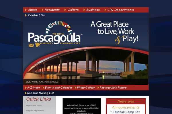 cityofpascagoula.com site used Coptemplate