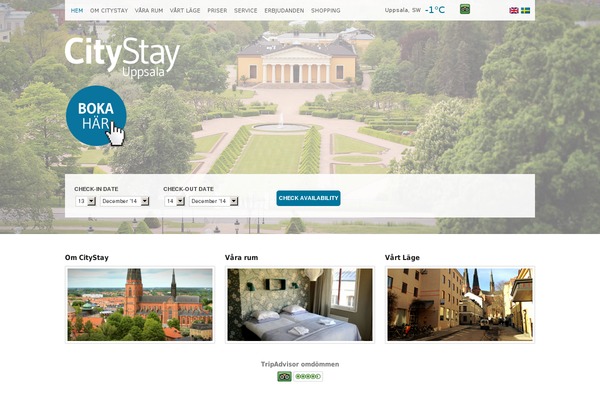 citystayuppsala.se site used Wp_aegean5-v1.5