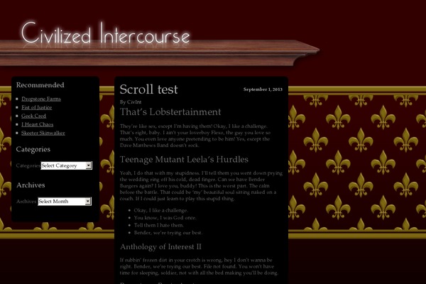 civilizedintercourse.com site used Elegant-grunge-child