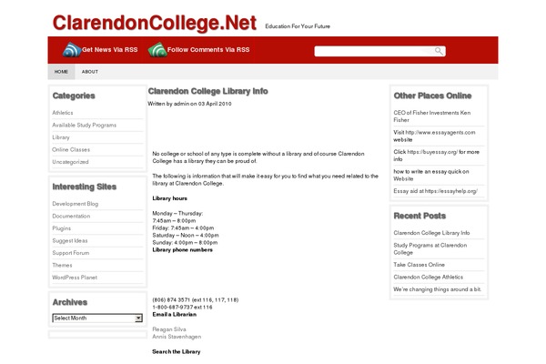 clarendoncollege.net site used Radical Lite