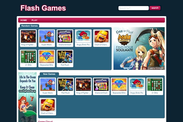 Wtb Game theme site design template sample