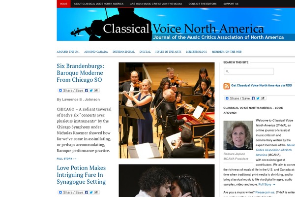 classicalvoiceamerica.org site used Blogging News