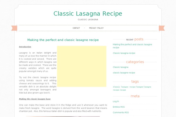 classiclasagnarecipe.org site used Sugar and Spice