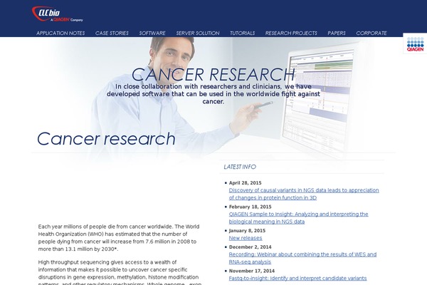 clccancer.com site used Qiagen-clcbio