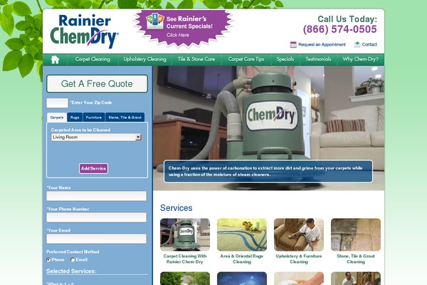 Site using Chemdry-testimonials plugin