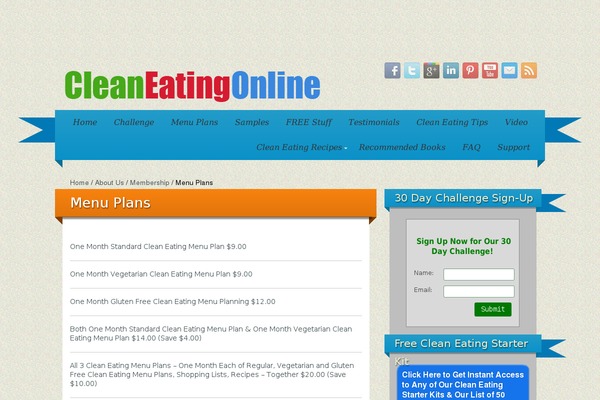 cleaneatingmenuplans.com site used Iribbonpro