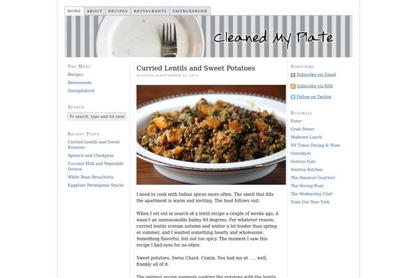 cleanedmyplate.com site used Mattheme