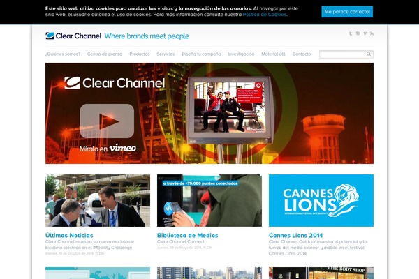clearchannel theme websites examples