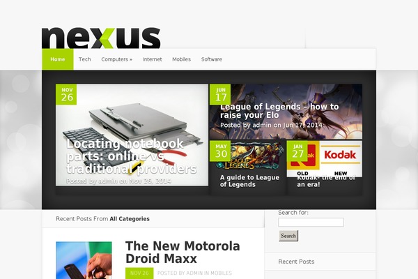 Nexus theme site design template sample