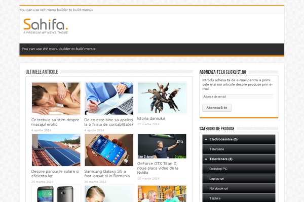 Sahifa theme site design template sample