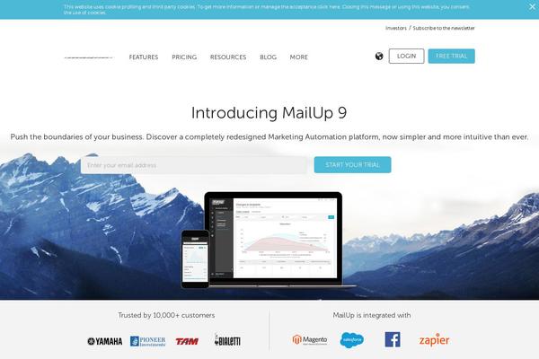 Mailup theme site design template sample