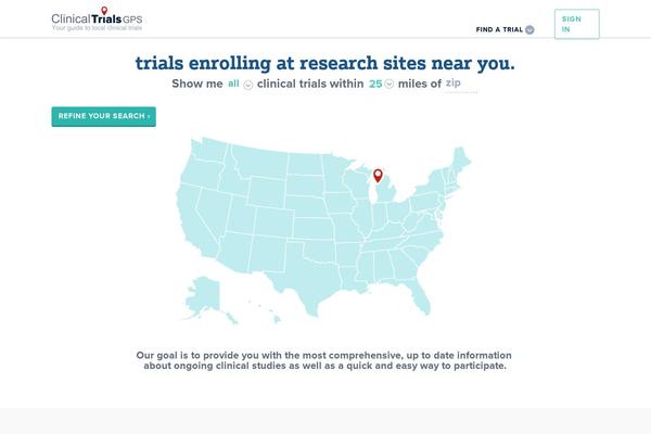 clinicaltrialsgps.com site used Gps