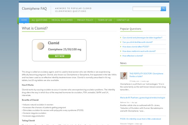 clomiphenefaq.com site used Green One