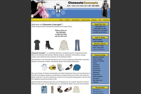 closeoutsconcepts.com site used Ew