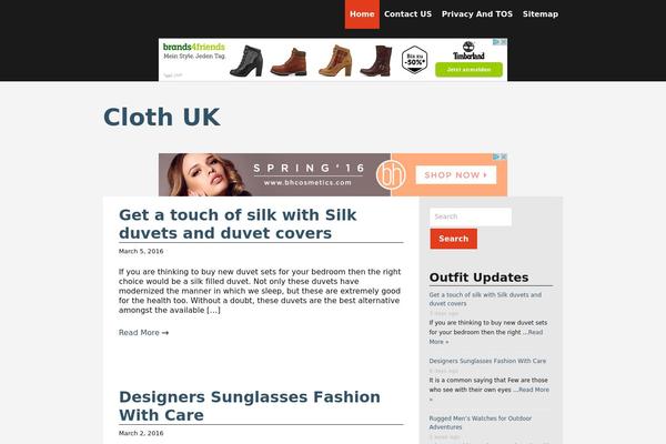 clothuk.com site used Simple and Clean