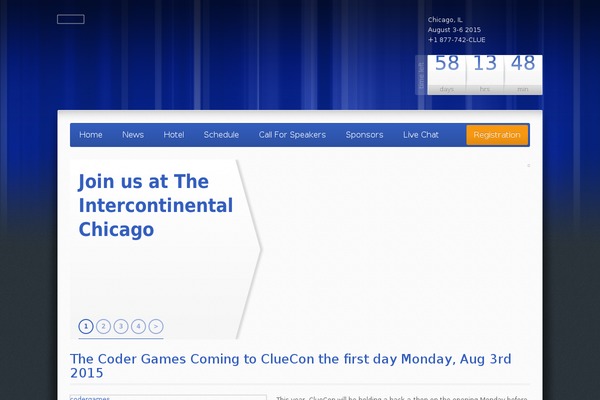 cluecon.com site used Expo18 Responsive Event Conference WordPress Theme