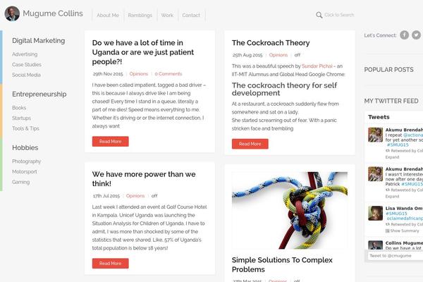 Reader theme site design template sample