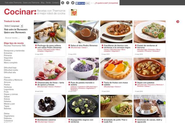 cocinarconrobot.com site used Recetas