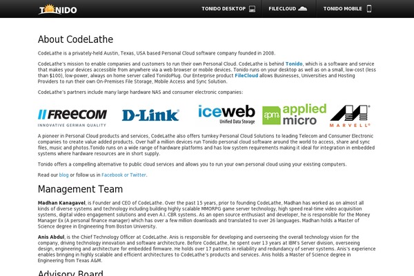 codelathe.com site used Tonido2