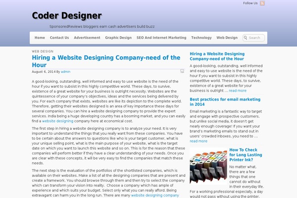 Voyage theme site design template sample
