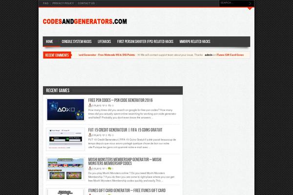 Gameleon theme site design template sample