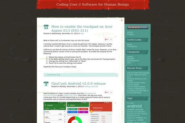 codinguser.com site used Rusty Grunge