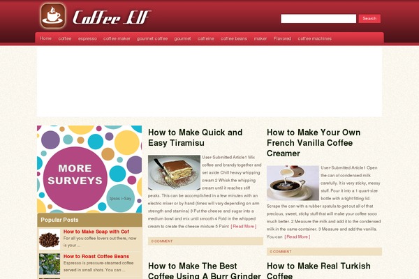 Coffee theme site design template sample