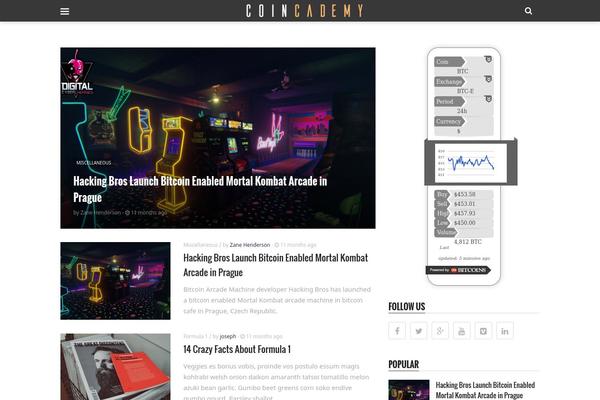 Site using Bitcoin Price Ticker: Bitcoin & Litecoin Price Widget plugin
