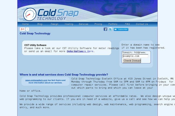 coldsnaptech.com site used Blog