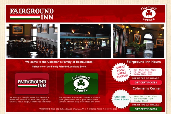 colemanrestaurants.com site used Coleman
