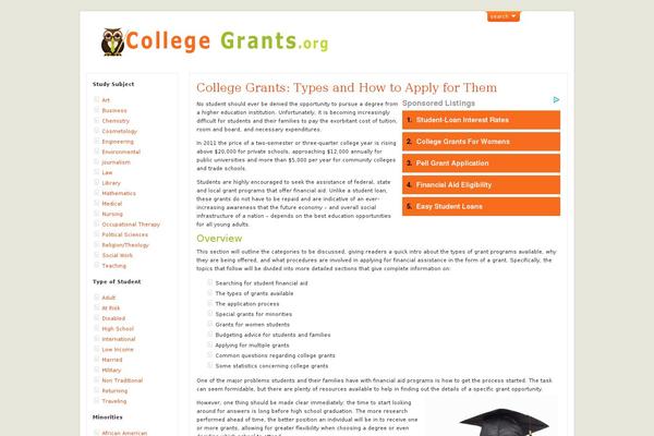 collegegrants.org site used ArtSee