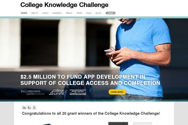 collegeknowledgechallenge.org site used Customtwentyeleven