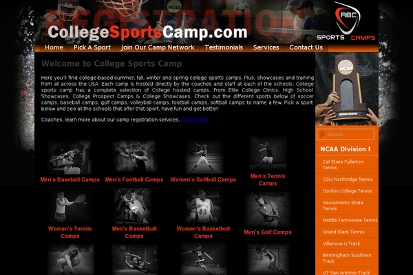 collegesportscamp.com site used Collegetennis