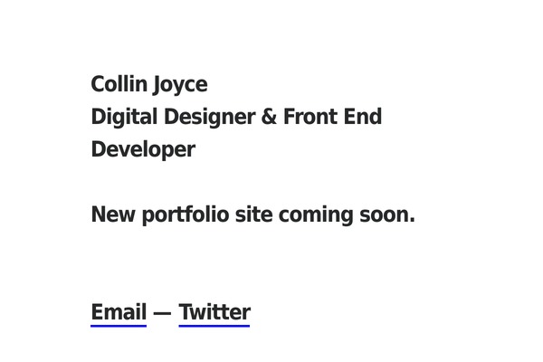 collinjoyce.com site used Collin-joyce