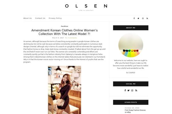 Olsen Light theme site design template sample