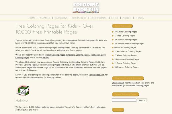 coloringbookfun.com site used Spiffy-lite