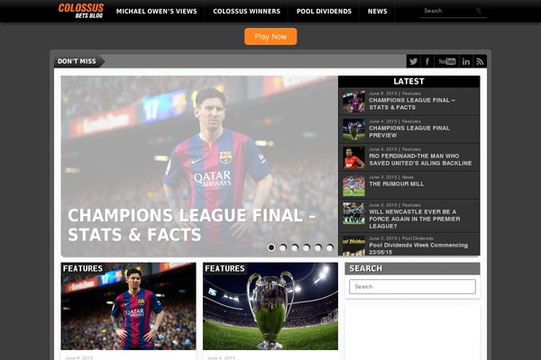 Gameday theme site design template sample