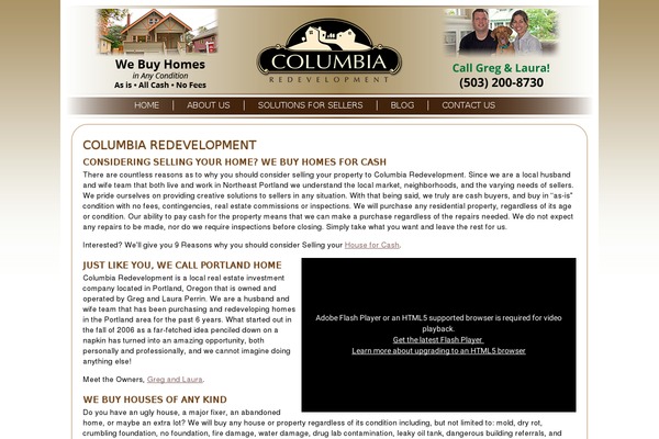 Columbia theme site design template sample
