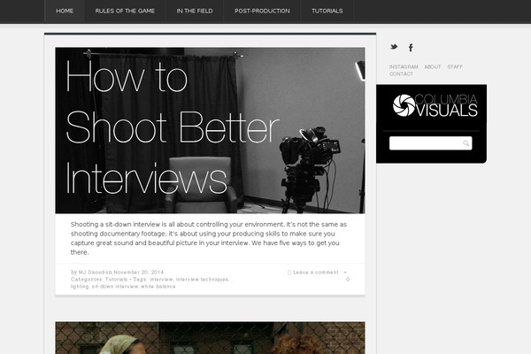 columbiavisuals.com site used Immersion