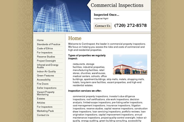 cominspect.com site used Inspector