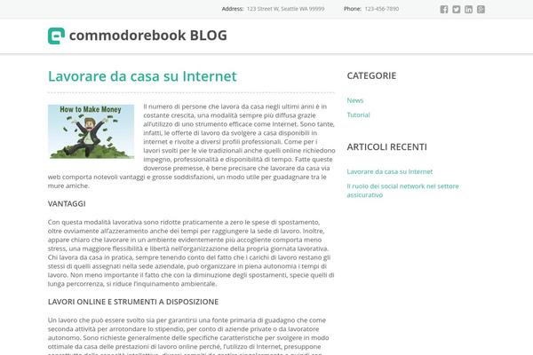 Commodore theme site design template sample