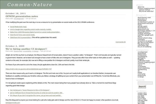 common-nature.com site used Classic