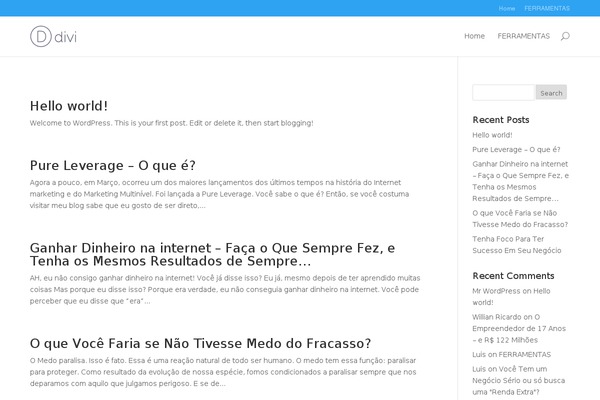 Feather theme site design template sample
