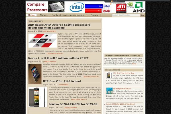 compare-processors.com site used Cover WP